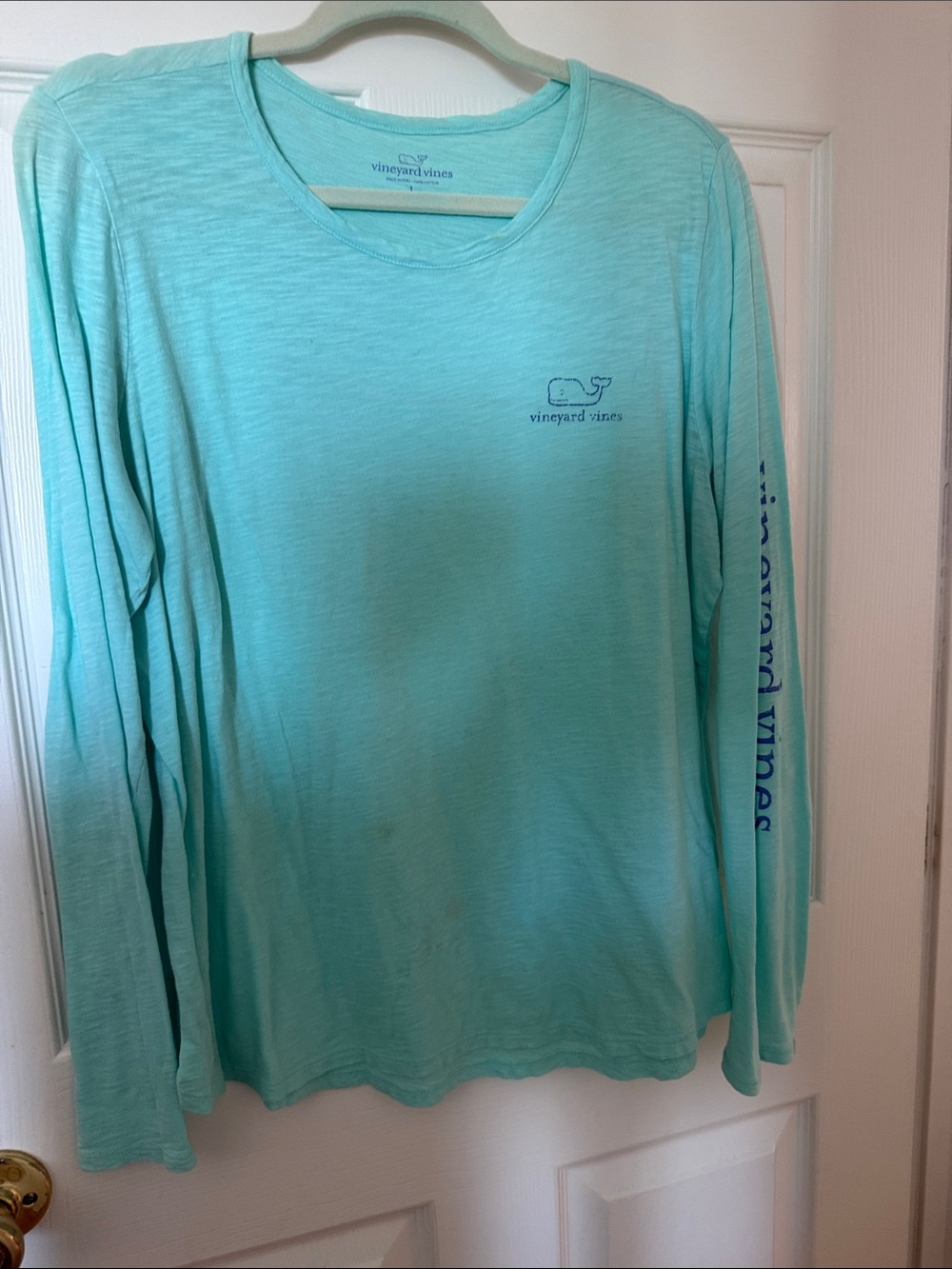 Vineyard Vines Light Aqua Long Sleeve Tee